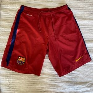 Barcelona Nike Red and Blue Athletic Shorts